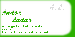 andor ladar business card